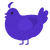 A indigo chicken with a lace pattern