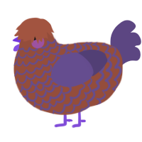 cauldron, a russet and overcast chicken with a lace pattern