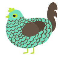 Mint Choco, a mint and bark chicken with a lace pattern