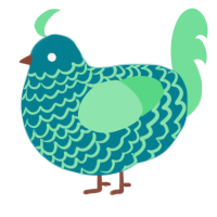 EGG DAY, a sea and spring chicken with a lace pattern