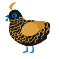 Anubis, a sable and orange chicken with a lace pattern