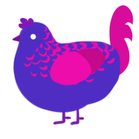 (unnamed), a indigo and fuchsia chicken with a half-lace pattern