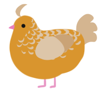 (unnamed), a orange and beige chicken with a half-lace pattern