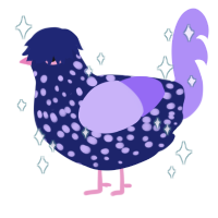 事故, a navy and lilac chicken with a speckle pattern