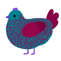 (unnamed), a sea and maroon chicken with a double-lace pattern