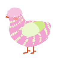 (unnamed), a pink and apple chicken with a bar pattern