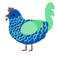 Lagoon, a ultramarine and spring chicken with a lace pattern