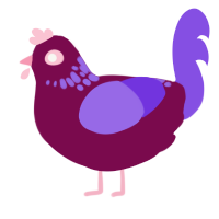 (unnamed), a wine and blurple chicken with a neck-speckle pattern