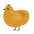 A orange chicken with a neck-speckle pattern