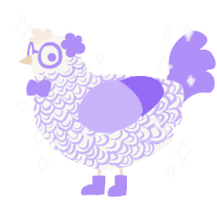 Tornasol, a white and lilac chicken with a double-lace pattern