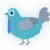 Joel, a turquoise and ash chicken with a bar pattern