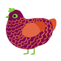 Maple, a wine and vermilion chicken with a lace pattern