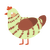 A apple and russet chicken with a bar pattern