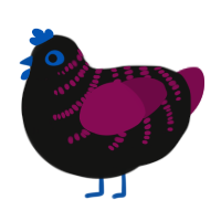 (unnamed), a black and wine chicken with a half-bar pattern