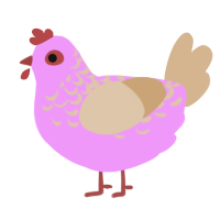 strawberry yogurt, a lavender and beige chicken with a half-lace pattern