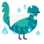 Atticus, a sea and turquoise chicken with a bar pattern