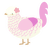 Asuka R Kreuz, a white and lavender chicken with a lace pattern