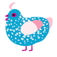 Easter Egg, a cerulean and rose chicken with a speckle pattern