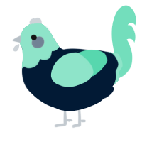 poultrygeist, a tumblr and mint chicken with a head pattern