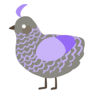 Cosette, a ash and lilac chicken with a lace pattern