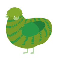 (unnamed), a chartreuse and viridian chicken with a bar pattern