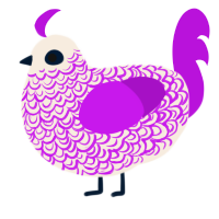 (unnamed), a cream and amethyst chicken with a double-lace pattern