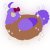 Everette Redheart, a brown and blurple chicken with a head pattern