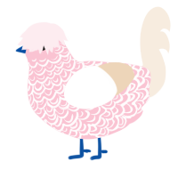 pink lace, a rose and cream chicken with a double-lace pattern