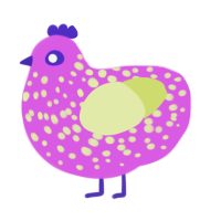 Sweet Pea, a orchid and lemon chicken with a speckle pattern