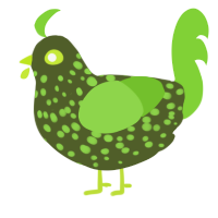 olive, a olive and grass chicken with a speckle pattern