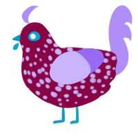 (unnamed), a maroon and lilac chicken with a speckle pattern