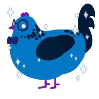 Freckles, a sapphire and tumblr chicken with a neck-speckle pattern