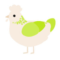 Lime, a cream and lime chicken with a neck-speckle pattern