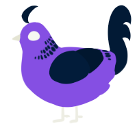creechur, a blurple and tumblr chicken with a neck-band pattern
