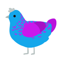 Jello, a sky and amethyst chicken with a half-lace pattern