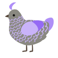 Pan, a ash and lilac chicken with a lace pattern