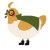 A cream and orange chicken with a head pattern