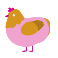 (unnamed), a pink and ochre chicken with a head pattern