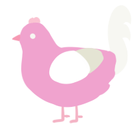 Beautiful Baby Boy, a pink and white chicken