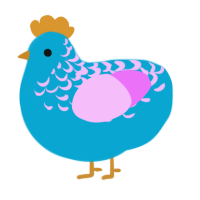 (unnamed), a cerulean and lavender chicken with a half-lace pattern