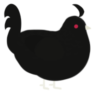 (unnamed), a black chicken with a half-lace pattern