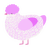 A white and lavender chicken with a double-lace pattern