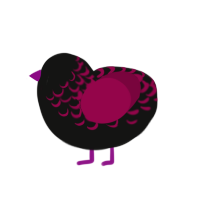 Black Forest Cake, a black and maroon chicken with a half-lace pattern