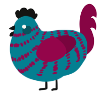 (unnamed), a sea and maroon chicken with a bar pattern