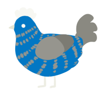 Laswell, a sapphire and ash chicken with a bar pattern