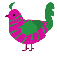 (unnamed), a fuchsia and viridian chicken with a bar pattern