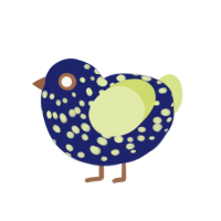 (unnamed), a navy and lemon chicken with a speckle pattern