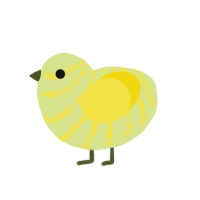 Lemon, a lemon and yellow chicken with a bar pattern