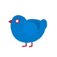 September, a sapphire chicken with a lace pattern