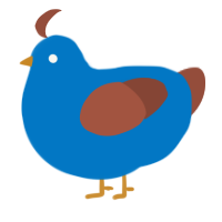 Twitter, a sapphire and russet chicken